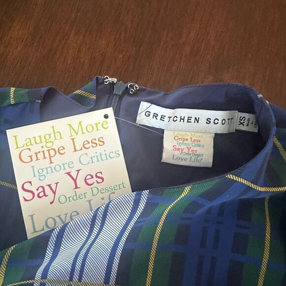 Gretchen Scott Designs plaid, tiered midi dress. - Picture 2 of 7